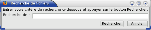 Image de la fentre produite par notre exemple de fentre de recherche de fichiers